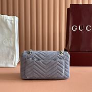 Gucci Marmont medium shoulder bag Grey Suede 26x15x7cm - 3