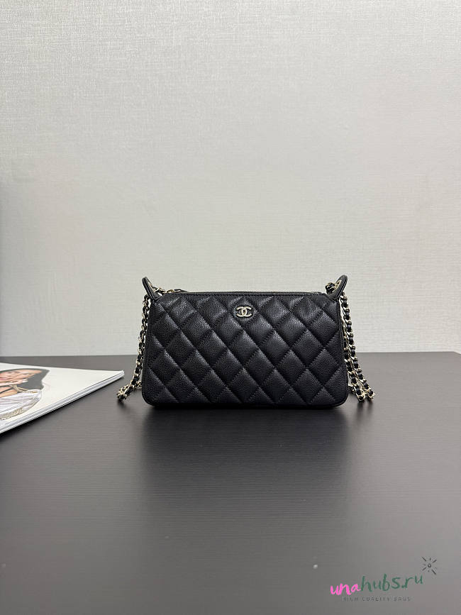 Chanel 25A Clutch on Chain in Black Caviar 21x12x5.5cm - 1