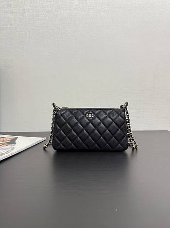 Chanel 25A Clutch on Chain in Black Caviar 21x12x5.5cm