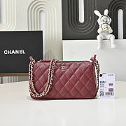 Chanel 25A Clutch on Chain in Red Caviar 21x12x5.5cm - 1