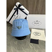 Prada Blue Re-Nylon Logo Bucket Hat - 1