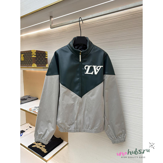 Louis Vuitton Graphic Leather Mix Tracktop Dark Green & Grey - 1