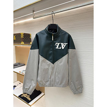 Louis Vuitton Graphic Leather Mix Tracktop Dark Green & Grey