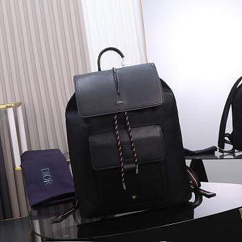 Dior Black Leather Homme Motion Backpack 38x31x11cm