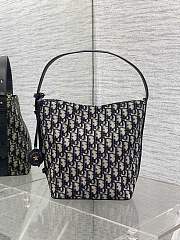 Dior Small Diorstar Bucket Bag Blue Oblique 24x24x15cm - 1