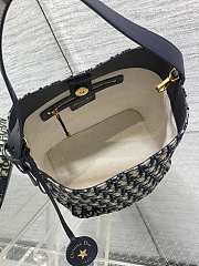Dior Small Diorstar Bucket Bag Blue Oblique 24x24x15cm - 5