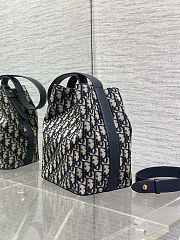 Dior Small Diorstar Bucket Bag Blue Oblique 24x24x15cm - 3