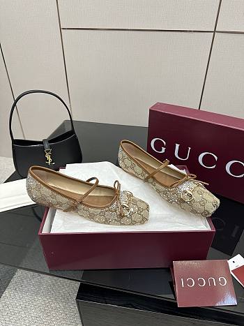 Gucci GG crystal Gucci Horsebit ballet flat