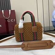 Gucci Mini GG handbag Brown Suede 20x13x13cm - 5