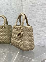 Dior Lady Medium Beige Cannage Lambskin - 24 x 20 x 12 cm - 5