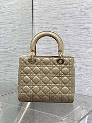 Dior Lady Medium Beige Cannage Lambskin - 24 x 20 x 12 cm - 2