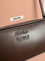 Miu Miu Leather Pouch Dark Brown 20x10x4cm - 5