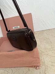 Miu Miu Leather Pouch Dark Brown 20x10x4cm - 4