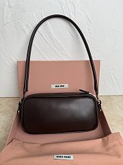 Miu Miu Leather Pouch Dark Brown 20x10x4cm - 3