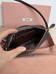 Miu Miu Leather Pouch Dark Brown 20x10x4cm - 2