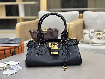 Chloe Paddington bag Grained leather Black 36x18x18cm