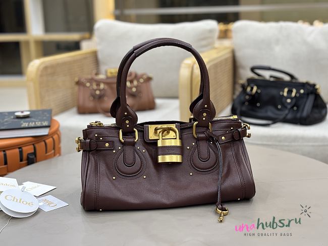Chloe Paddington bag Grained leather Dark Brown 36x18x18cm - 1