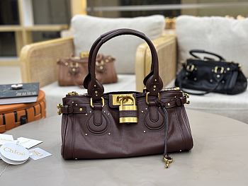 Chloe Paddington bag Grained leather Dark Brown 36x18x18cm