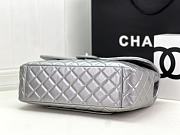 Chanel Flap Travel Bag Silver Lambskin 40x26x12cm - 5