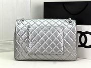 Chanel Flap Travel Bag Silver Lambskin 40x26x12cm - 3