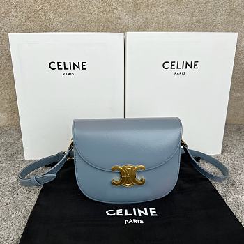 Celine Teen Besace Triomphe blue bag 18.5x16x6cm