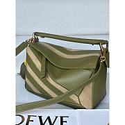 Loewe Puzzle Small leather and suede Green tote bag 24x10.5x16cm - 3