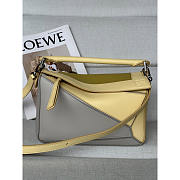 Loewe Small Puzzle Bag Calfskin Grey/ Yellow 24x10.5x16cm - 1