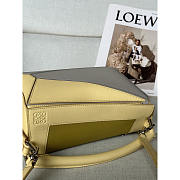 Loewe Small Puzzle Bag Calfskin Grey/ Yellow 24x10.5x16cm - 4