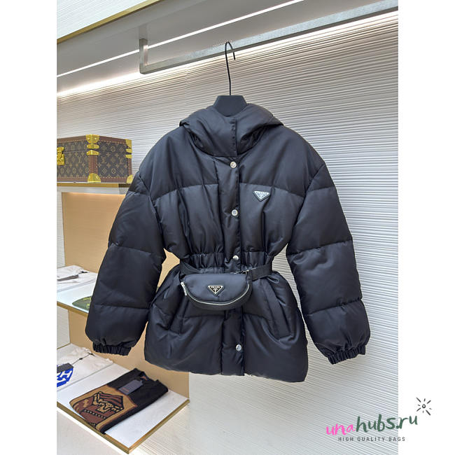 Prada Re-Nylon Down Jacket In Black - 1