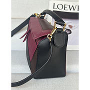 Loewe Small Puzzle Bag Calfskin Black/ Burgundy 24x10.5x16cm - 4