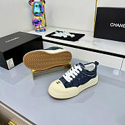 Chanel Dark Blue Denim Low-Top Sneakers - 3
