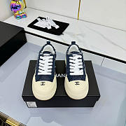 Chanel Dark Blue Denim Low-Top Sneakers - 2
