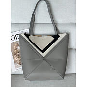 Loewe Medium Puzzle Fold Tote Grey/Black & Light Beige 21cm - 1