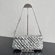 Bottega Veneta Kalimero Cha-Cha Shoulder Bag Silver 28.5x15x6cm - 1