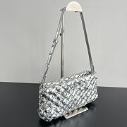Bottega Veneta Kalimero Cha-Cha Shoulder Bag Silver 28.5x15x6cm - 5