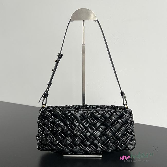 Bottega Veneta Kalimero Cha-Cha Shoulder Bag Black 28.5x15x6cm - 1