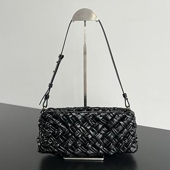 Bottega Veneta Kalimero Cha-Cha Shoulder Bag Black 28.5x15x6cm
