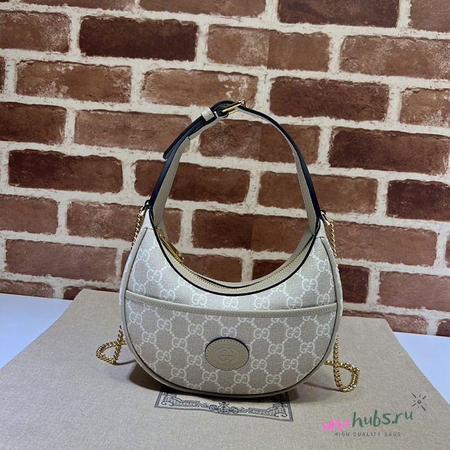 Gucci GG Half Moon Shaped Mini Bag Beige 22x12.5x5cm - 1