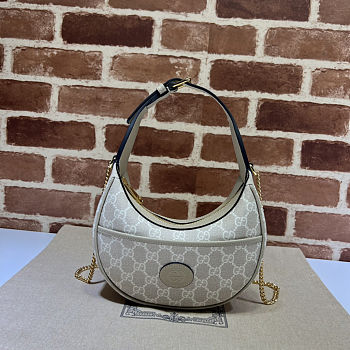 Gucci GG Half Moon Shaped Mini Bag Beige 22x12.5x5cm