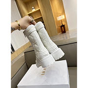 Dior D-Unit Ankle Boot White Quilted Cannage Calfskin - 4