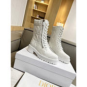 Dior D-Unit Ankle Boot White Quilted Cannage Calfskin - 1