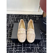 Chanel CC Moccasins Suede Loafer In Beige - 1