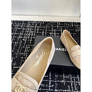 Chanel CC Moccasins Suede Loafer In Beige - 3