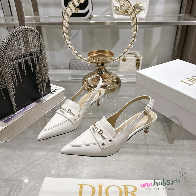 Dior J'Adior Slingback Pump Heel In White 5cm - 1