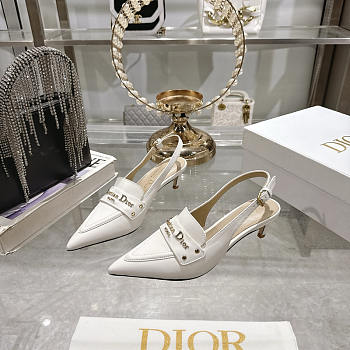 Dior J'Adior Slingback Pump Heel In White 5cm