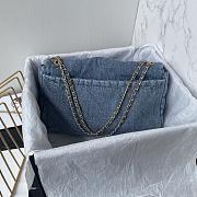 Chanel 25k Flap Bag Denim Blue Gold 35x24x10cm - 4