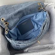 Chanel 25k Flap Bag Denim Blue Gold 35x24x10cm - 3