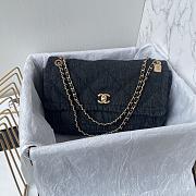 Chanel 25k Flap Bag Denim Black Gold 35x24x10cm - 1