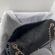 Chanel 25k Flap Bag Denim Black Gold 35x24x10cm - 5