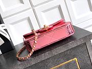 Chanel Flap Bag Top Handle Pink Patent 18x4.5x13cm - 4